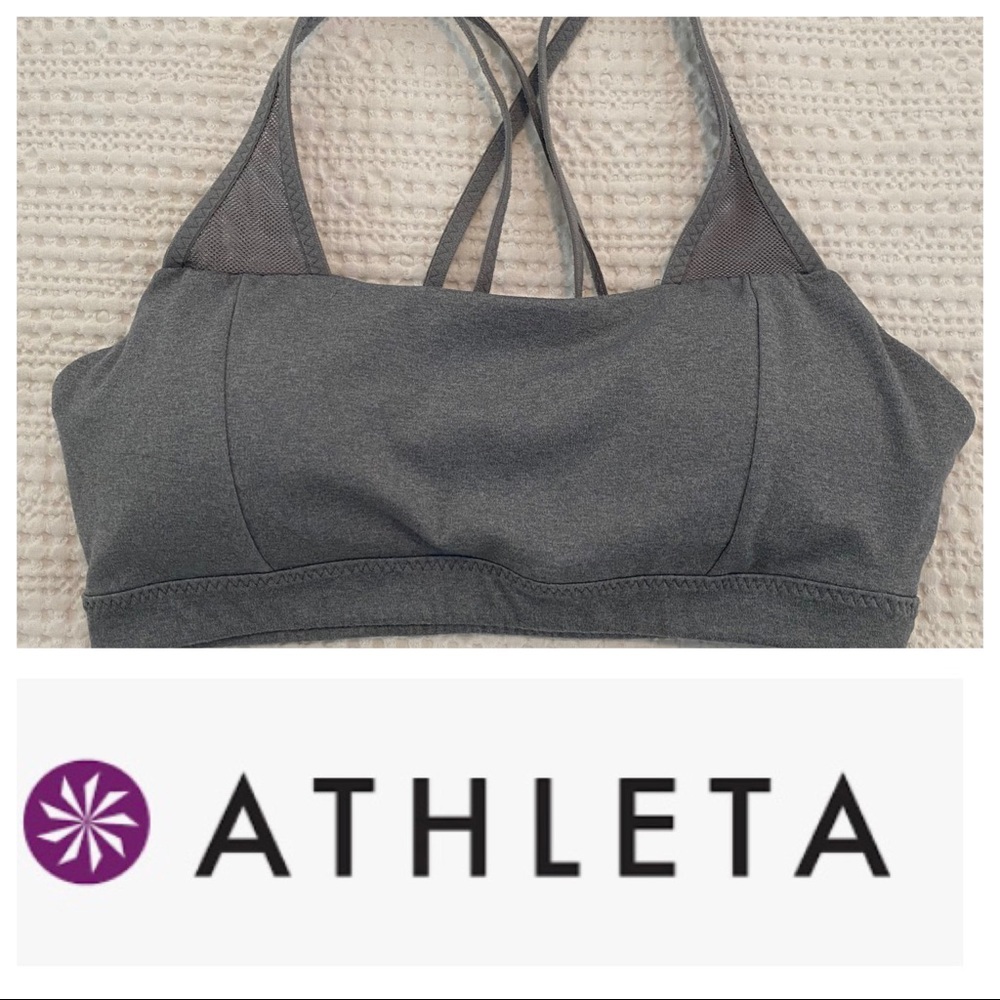 Athleta grey strappy sports bra